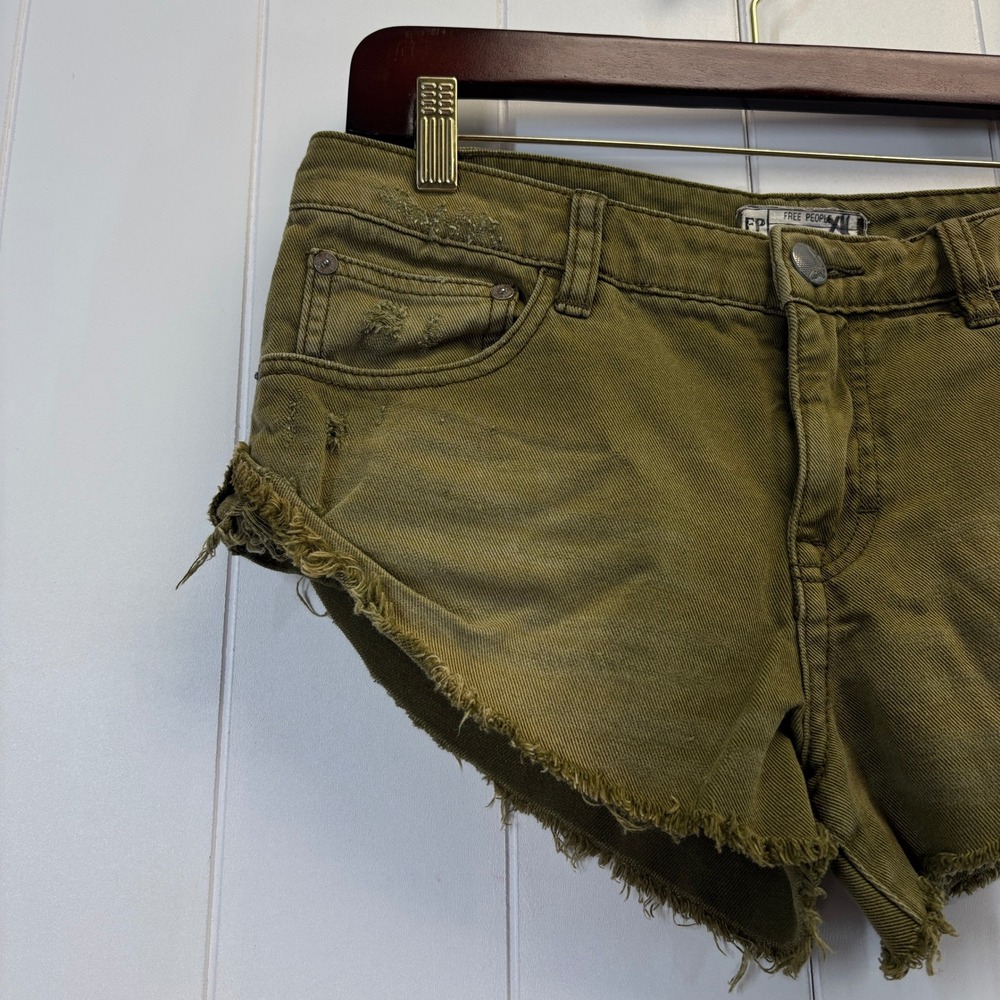 Free People Women Festival Indie Sleaze Cut Off Denim Size 25 Distressed Boho - Picture 9 of 11